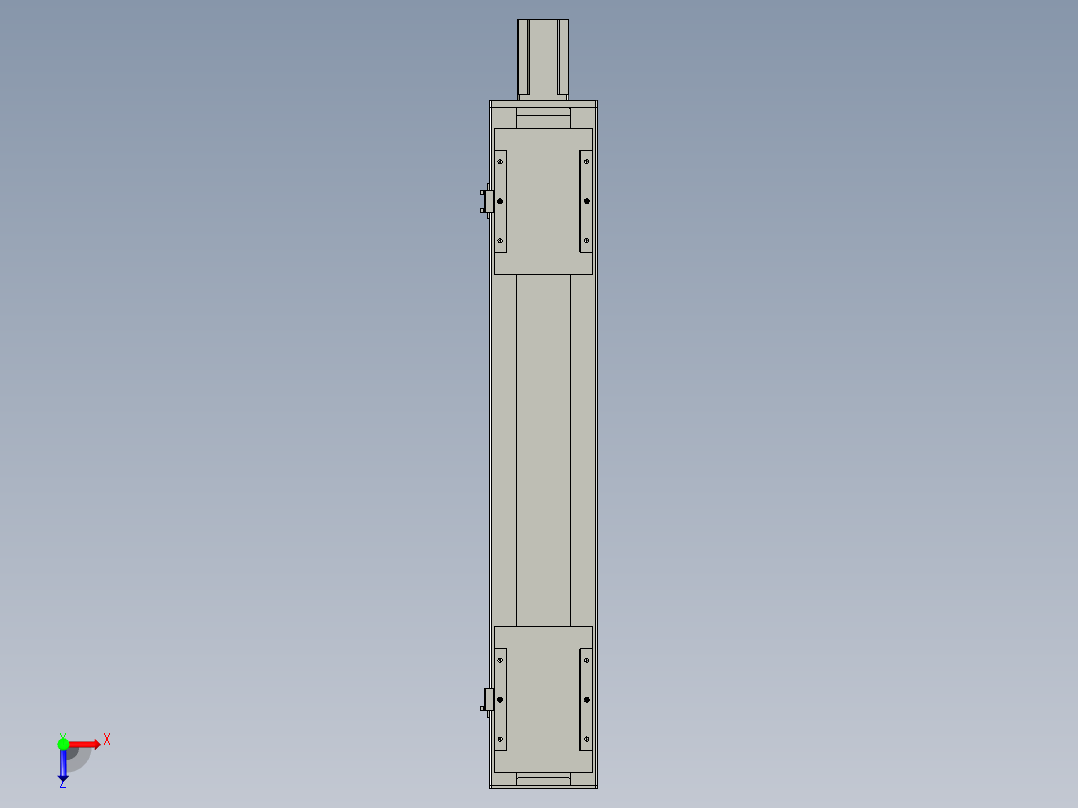 直线模组LHC17-S750-M设计图纸俯视图