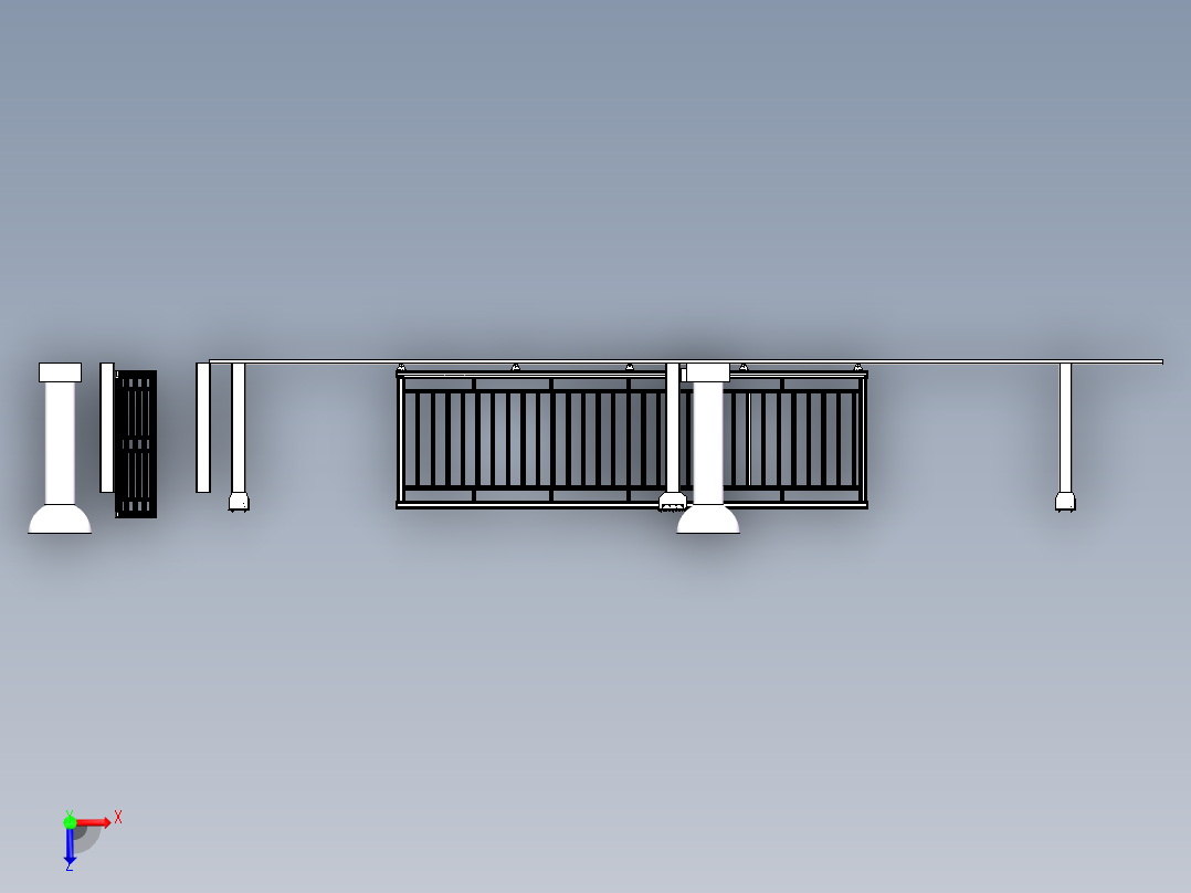 别墅院子电动大门俯视图
