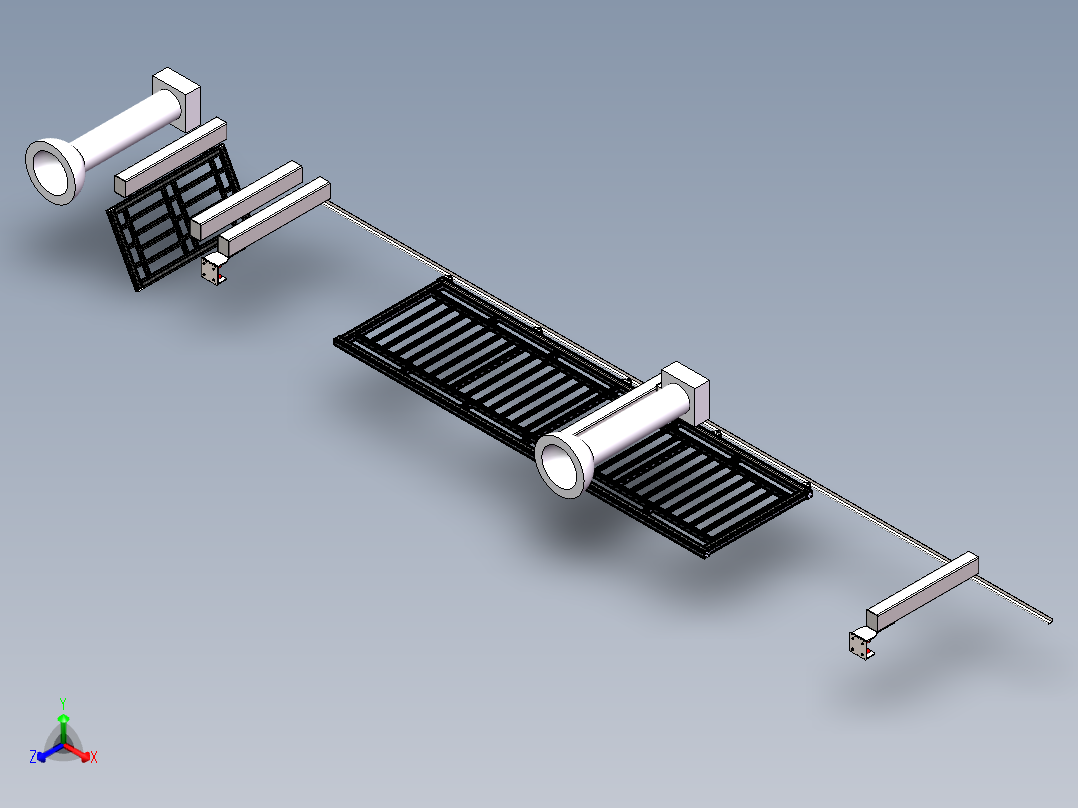别墅院子电动大门正等轴测图
