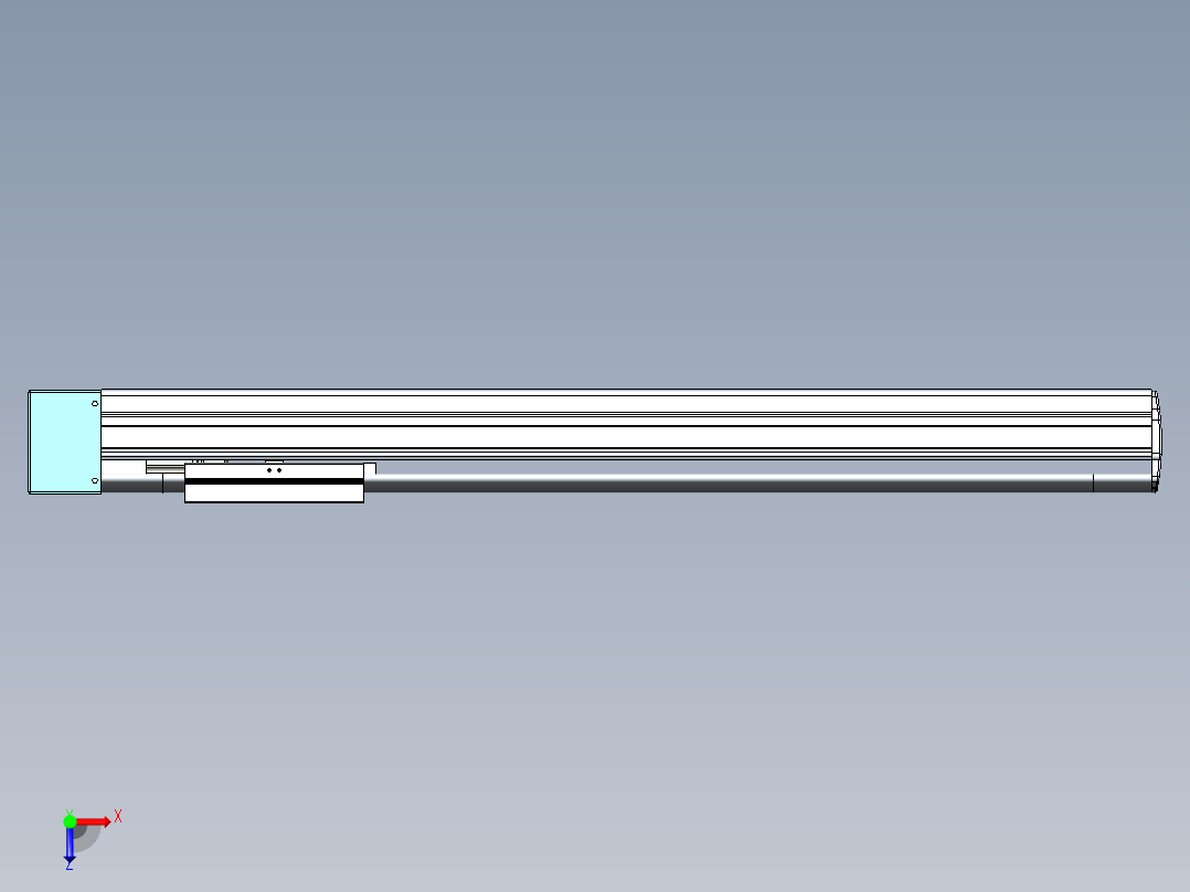 VF丝杆传动-一般环境VF14-Lxx-C-S550-BL-ZP40-C3俯视图