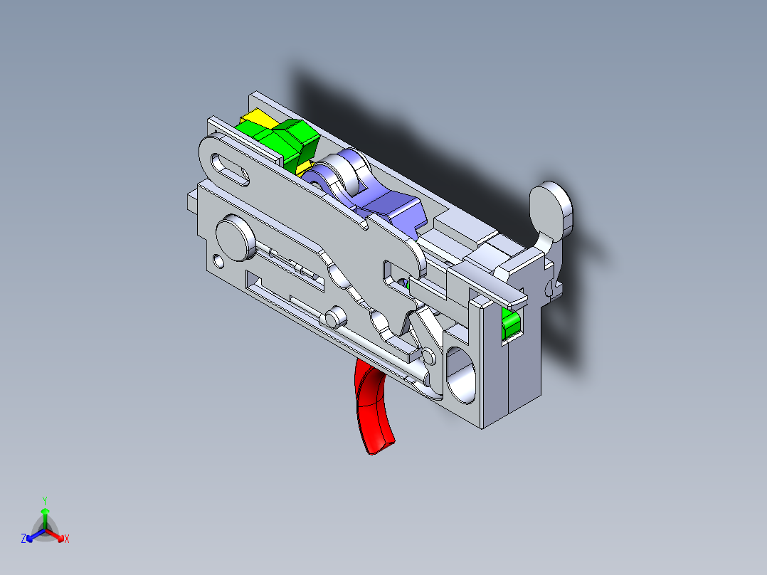 触发机构正等轴测图