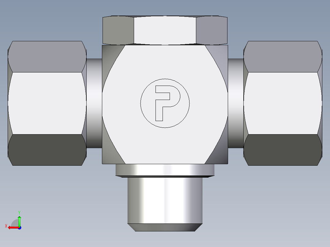 卡套式工业通用硬管接头EO_High_pressure_banjo_tee_TH12ZSR71后视图
