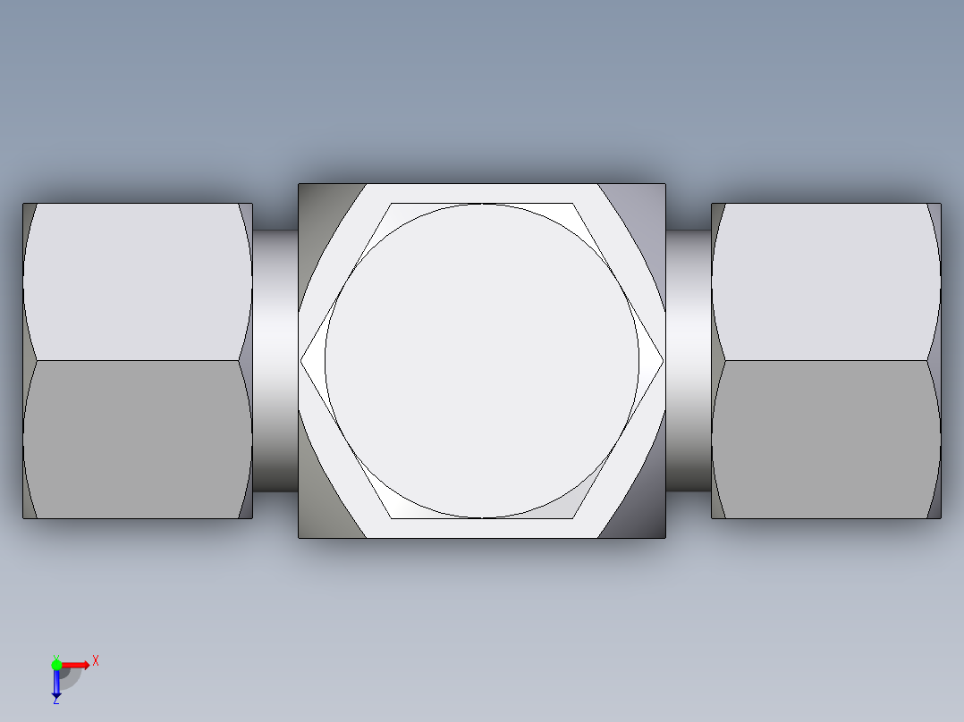 卡套式工业通用硬管接头EO_High_pressure_banjo_tee_TH12ZSR71俯视图