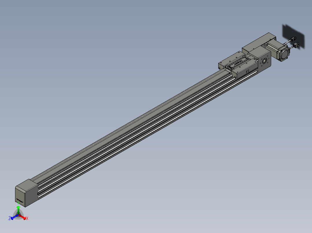 威洛博直线电机模组EB6-L70-S1150-BL-P40-MS3正等轴测图
