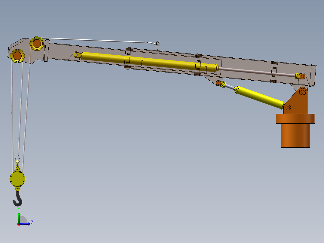 变幅旋转二级伸缩臂起重机652971左视图