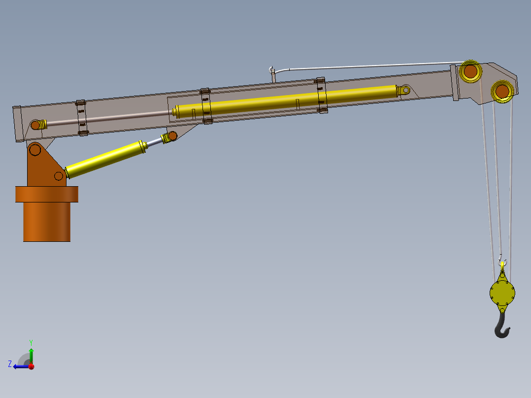 变幅旋转二级伸缩臂起重机652971右视图