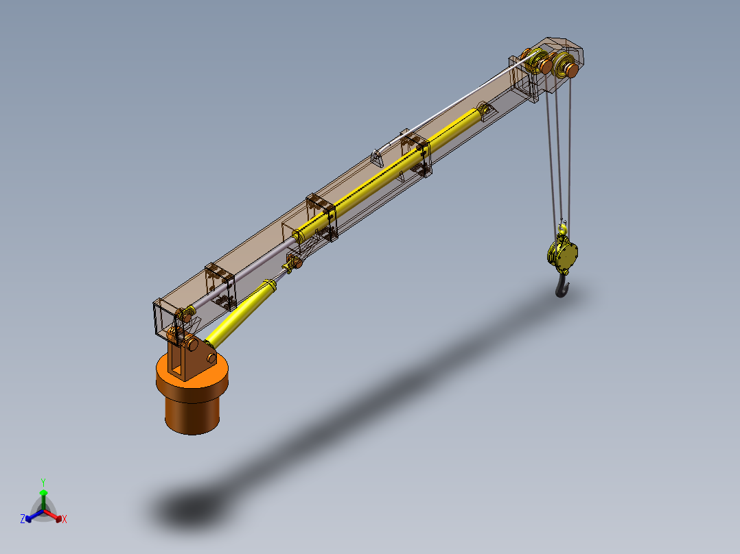 变幅旋转二级伸缩臂起重机652971正等轴测图