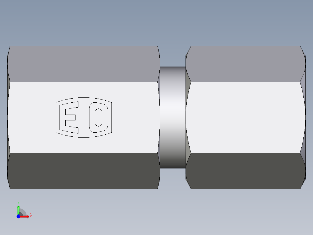 卡套式工业通用硬管接头EO_Swivel_connector_GAI06ZSMCF前视图