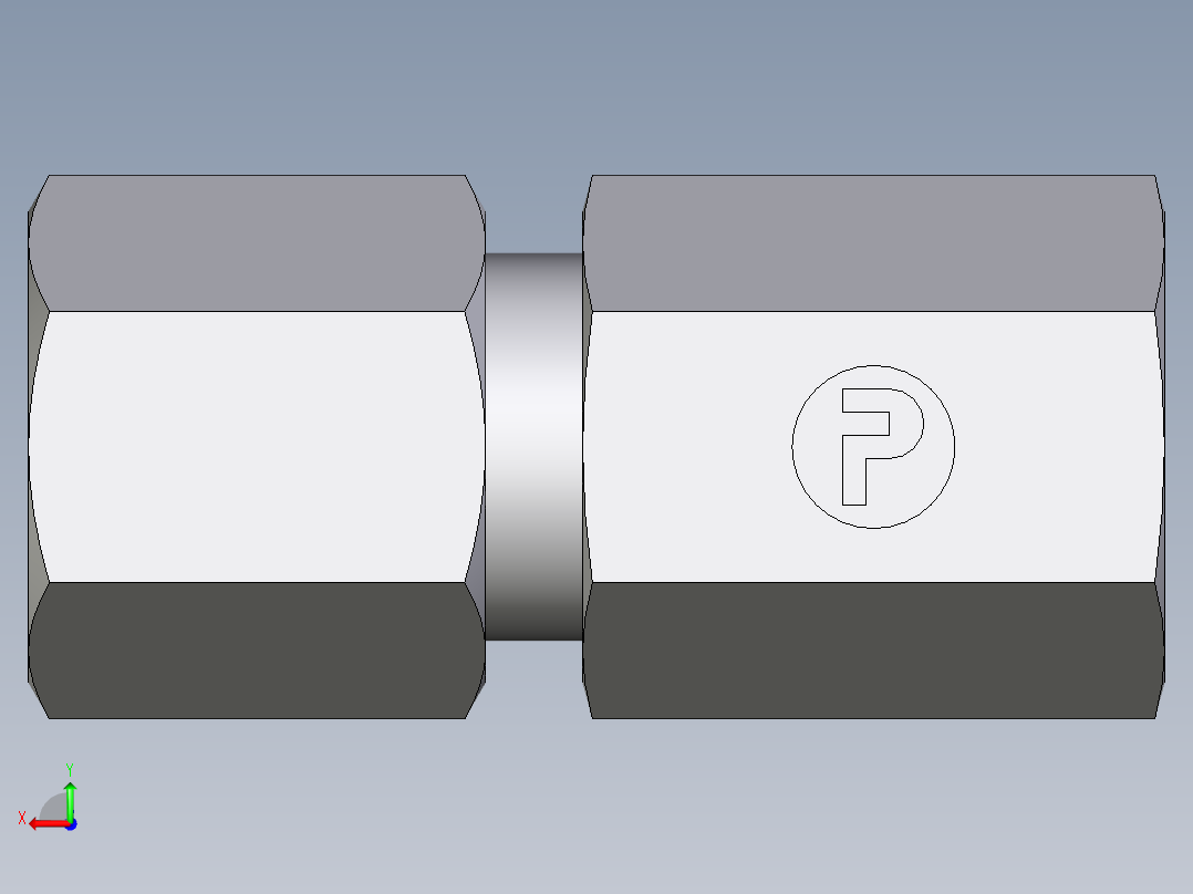 卡套式工业通用硬管接头EO_Swivel_connector_GAI06ZSMCF后视图