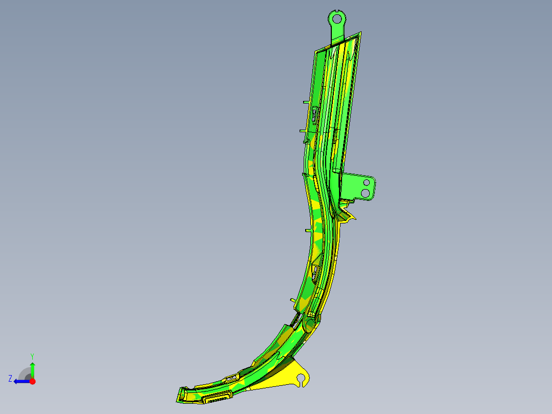 已经量产的车灯配件模具右视图