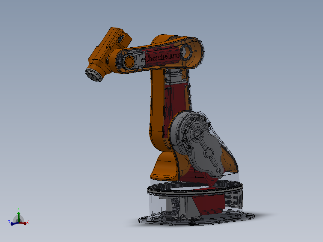 5轴工业<span style='color: red'>机器人</span>Solidworks设计附STP格式