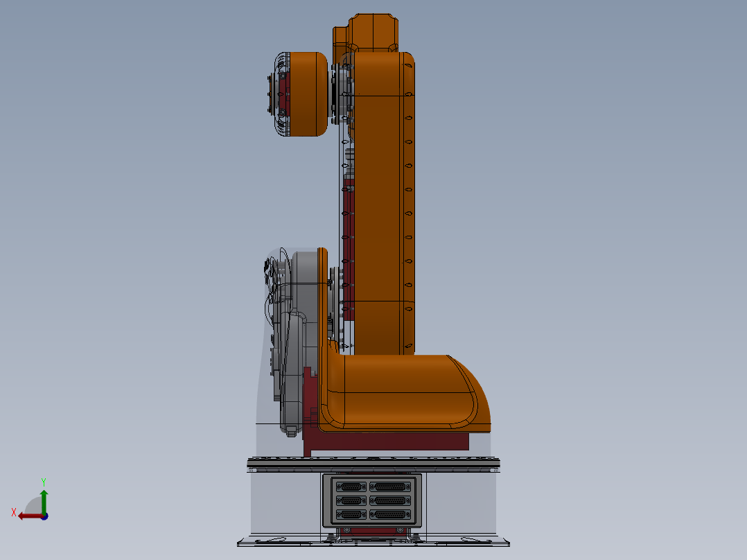 5轴工业机器人Solidworks设计附STP格式后视图