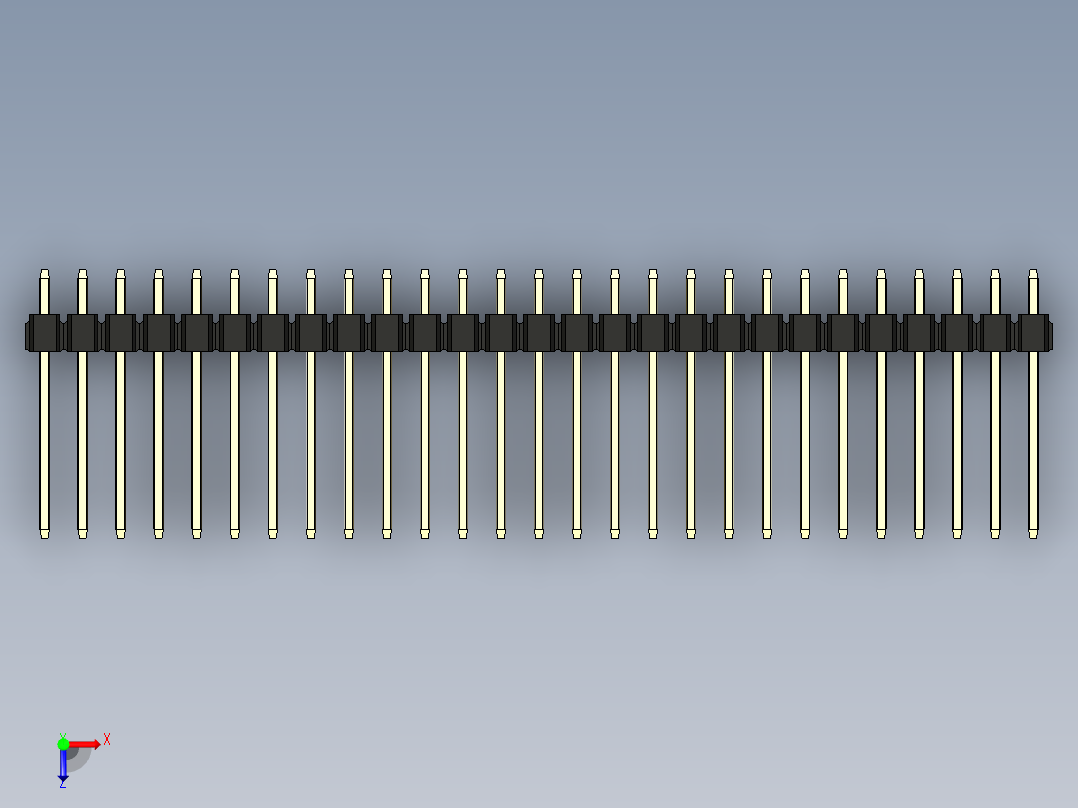 彩色公头100mil（2.54mm）系列-DS1021_black_2x27p_100mil_Type5_rev1.0俯视图