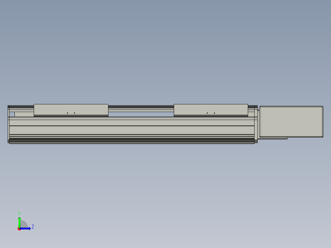直线模组LHB21-L40-S400-BL设计图纸左视图