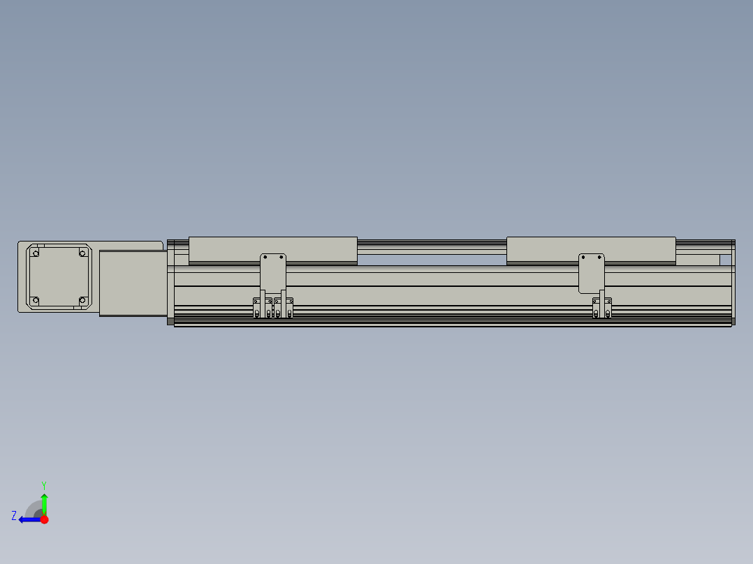 直线模组LHB21-L40-S400-BL设计图纸右视图