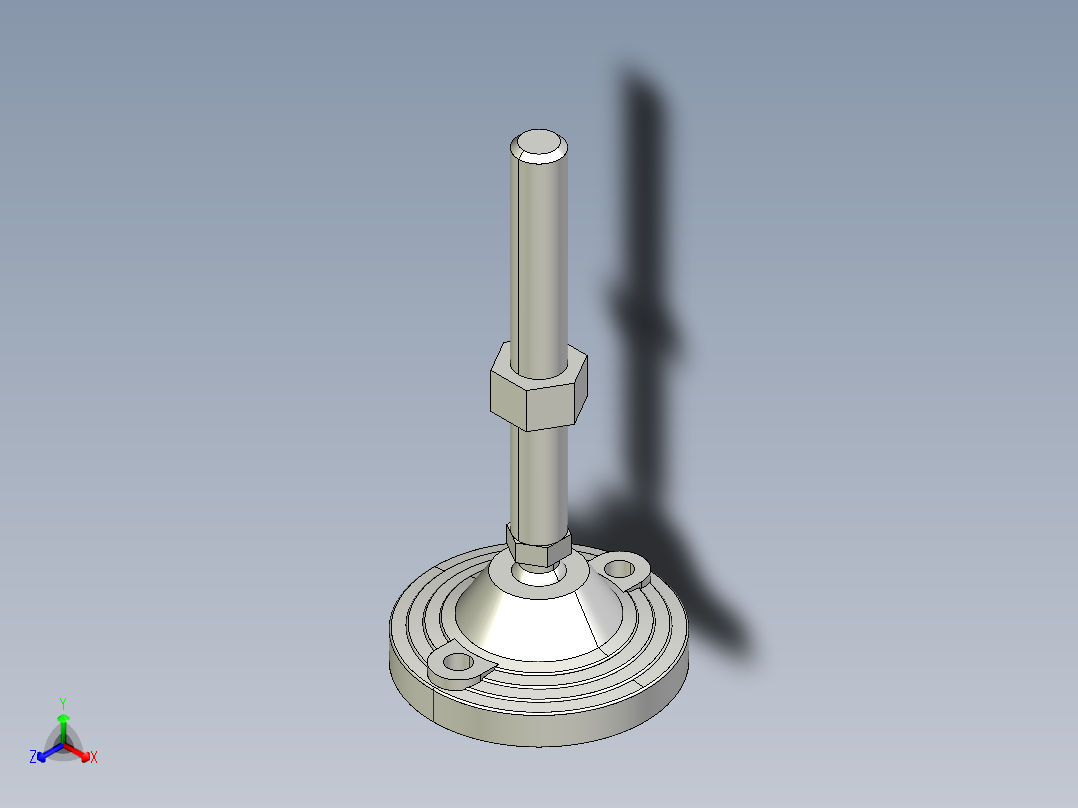 水平調整腳座LVF125-3D多系列多零件图纸模型