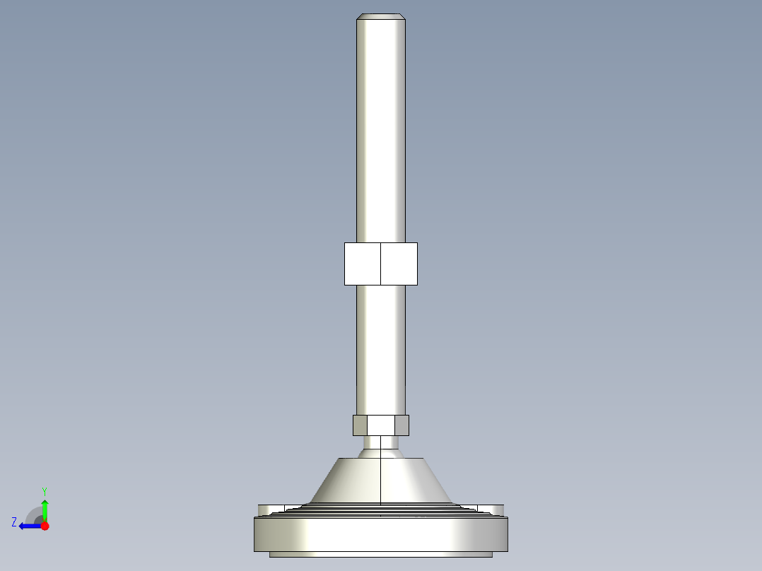 水平調整腳座LVF125-3D多系列多零件图纸模型右视图