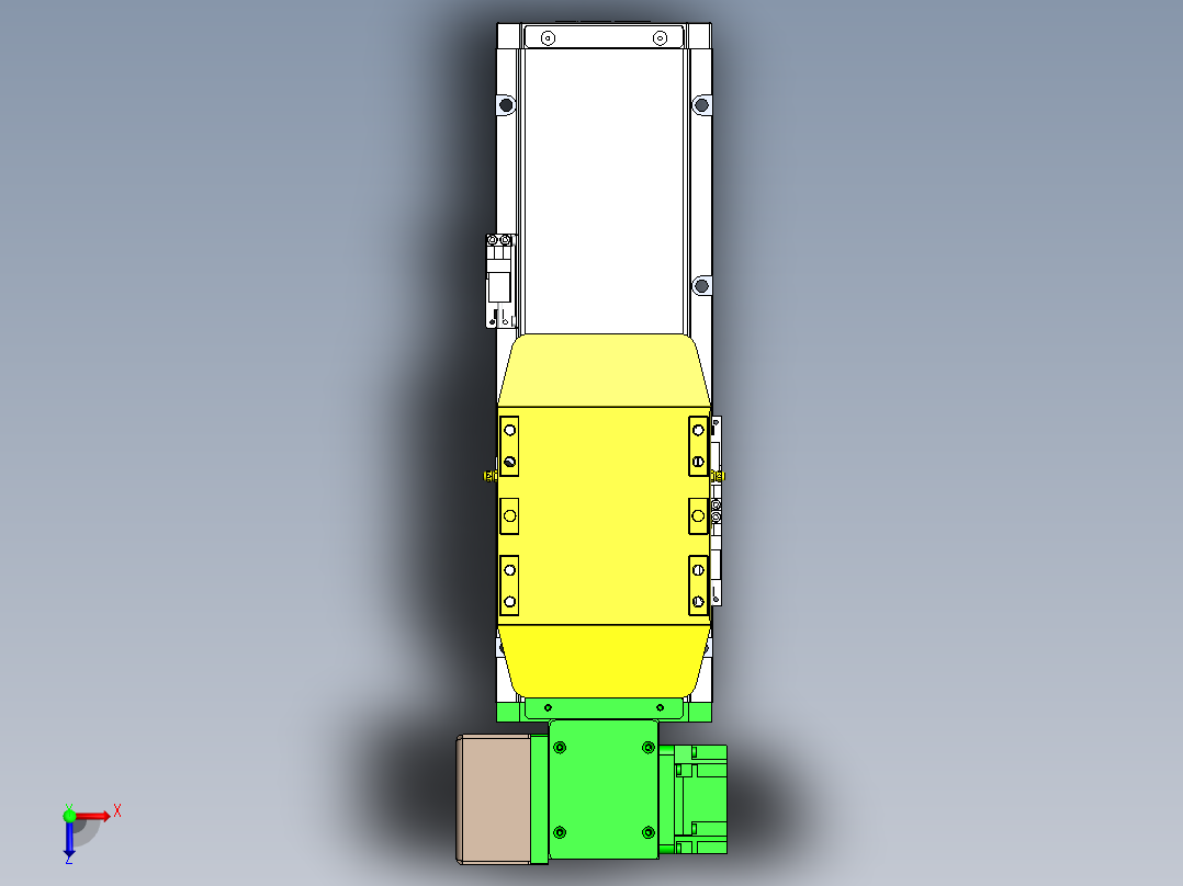 GTA内嵌同步带全封闭GTA12-LD-400W俯视图