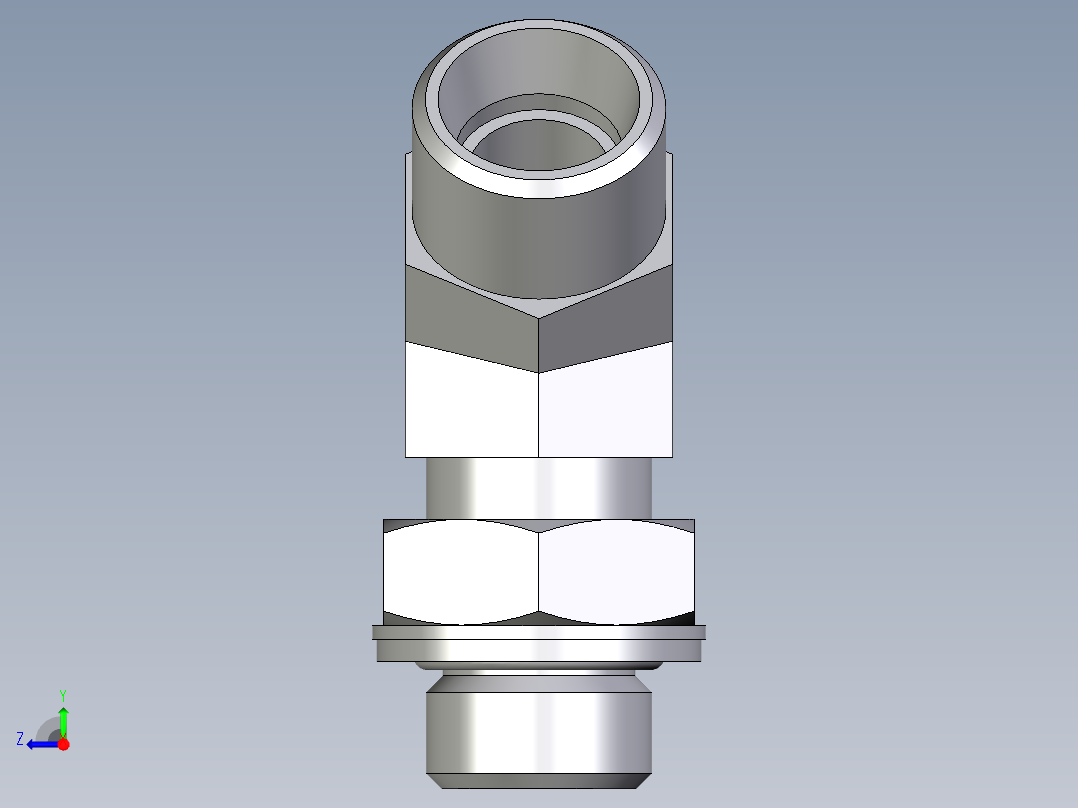 卡套式工业通用硬管接头EO_Adjustable_locknut_45_deg_elbow_VEE12LMOMDCF右视图