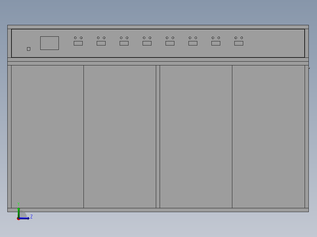 悬挂式老化运行柜左视图