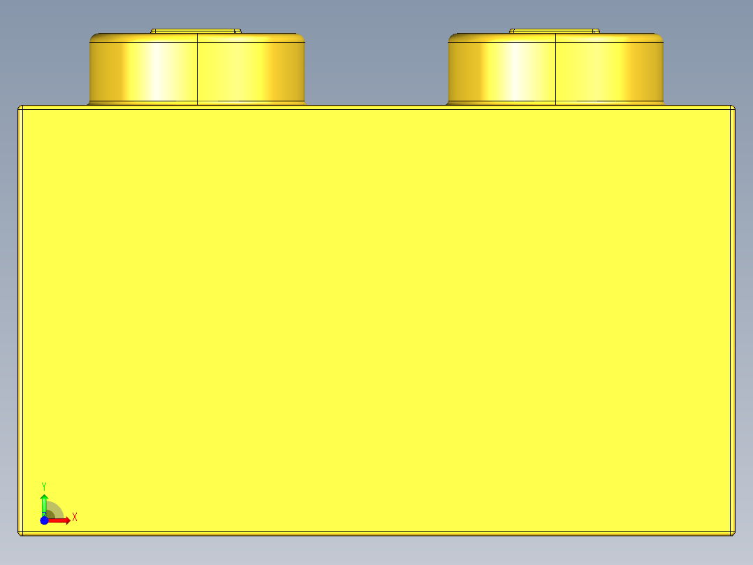 乐高套装 4421基本积木-300324 Bright Yellow Brick 2 x 2.STEP前视图