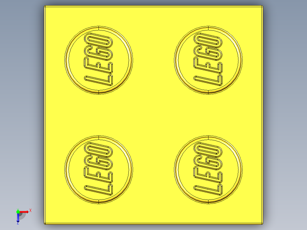 乐高套装 4421基本积木-300324 Bright Yellow Brick 2 x 2.STEP俯视图