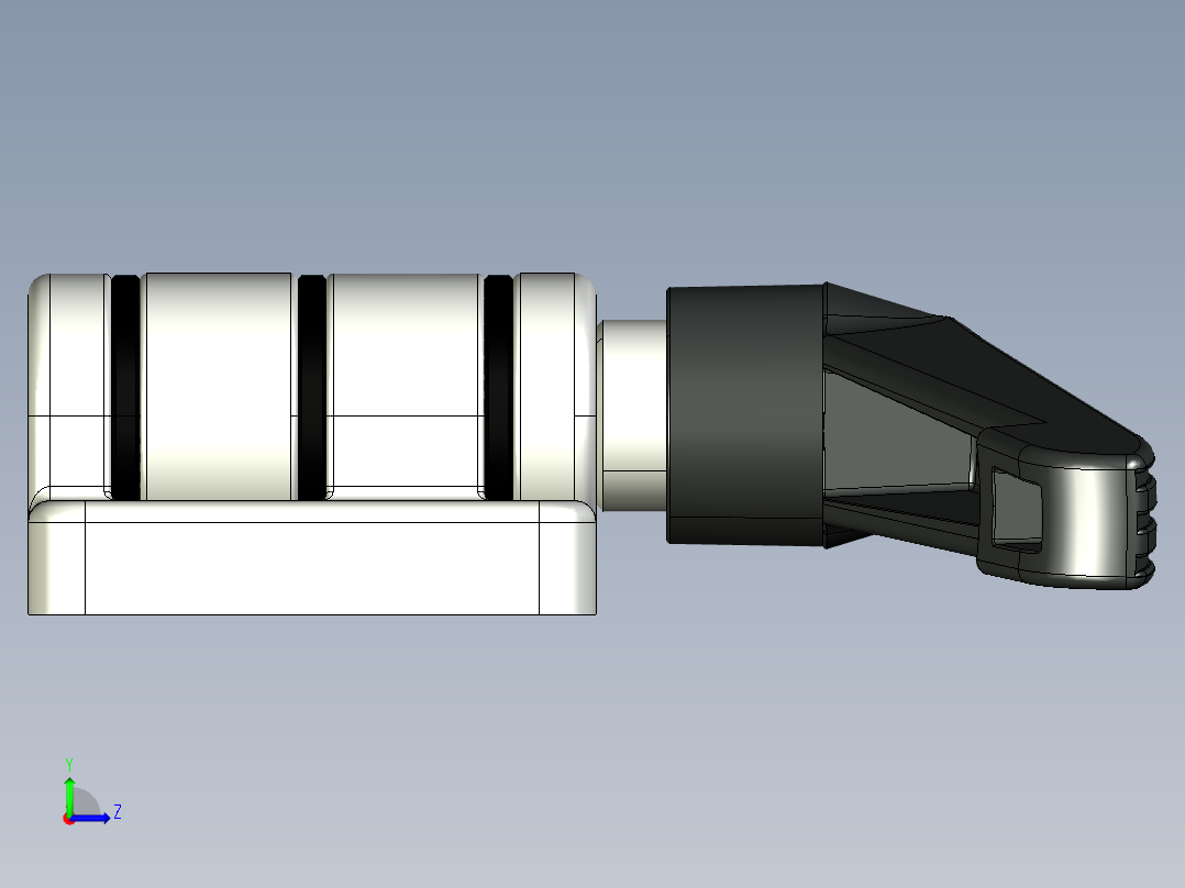 型材-KJN 40X40 DIE-CAST HINGE WITH OBLONG HOLES AND LOCKING LEVER 095300F左视图