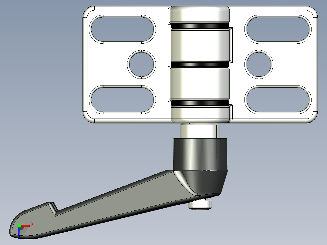 型材-KJN 40X40 DIE-CAST HINGE WITH OBLONG HOLES AND LOCKING LEVER 095300F俯视图