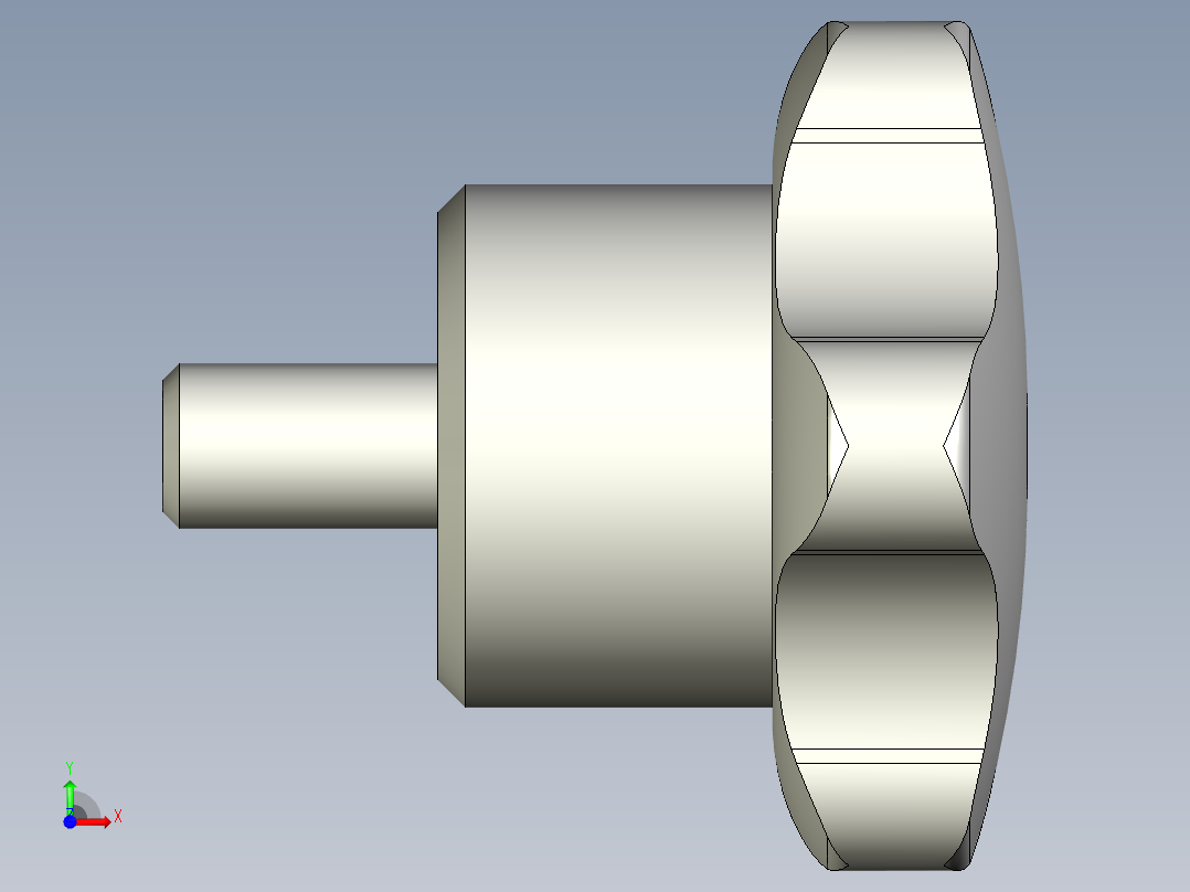 星型把手VC.192S-p-INOX-3D多系列多零件图纸模型前视图