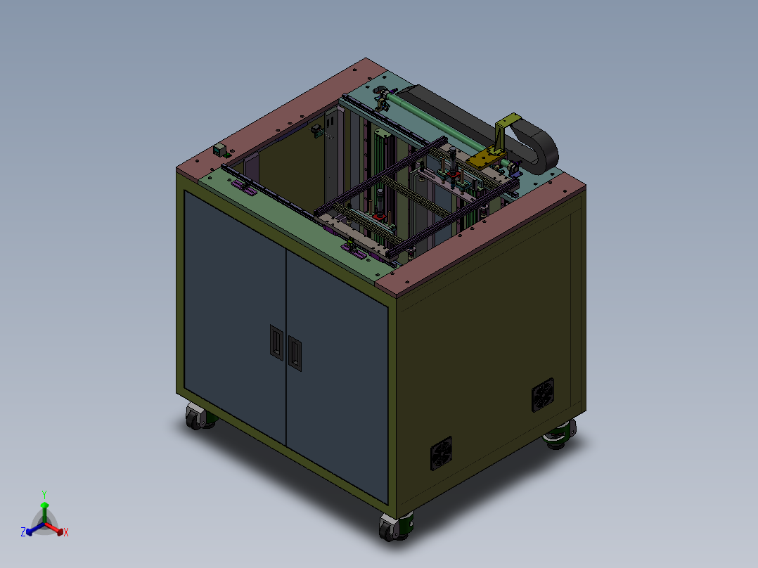 摆（Tray）盘上料设备正等轴测图