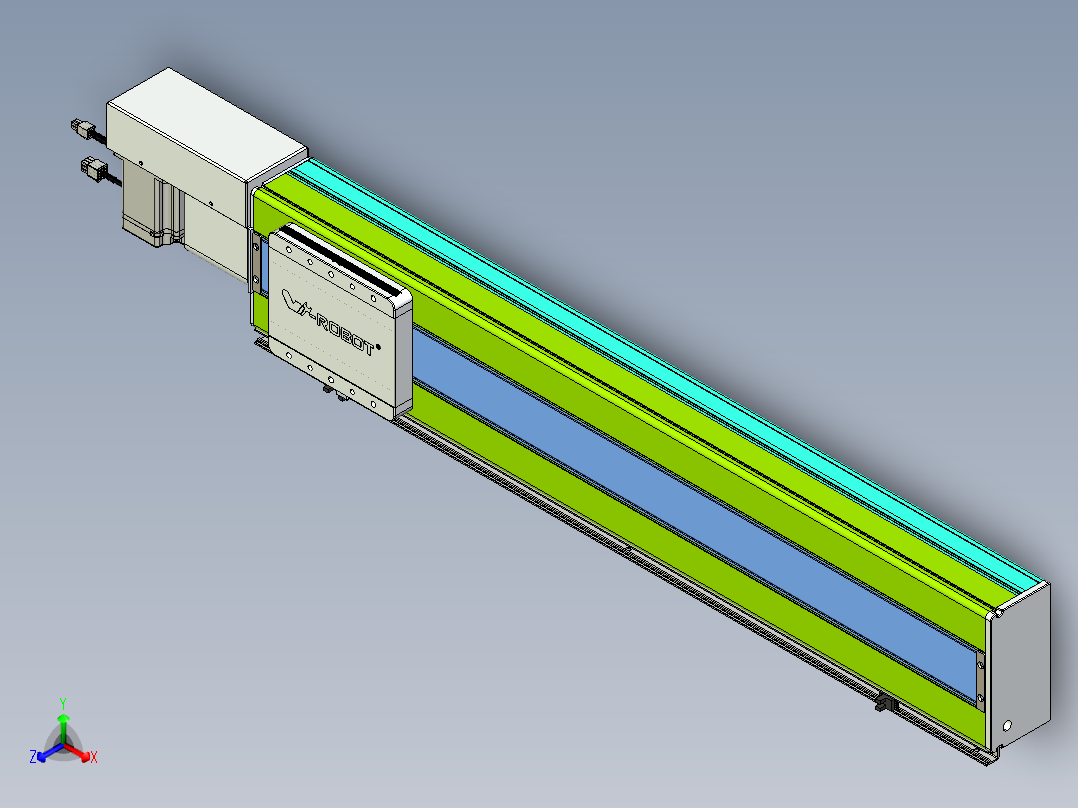 威洛博VBC同步带传动一无尘环境VBC17-L45-S750-BR-ZP75-C3正等轴测图