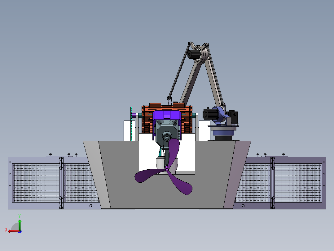 水面垃圾清理机械手后视图