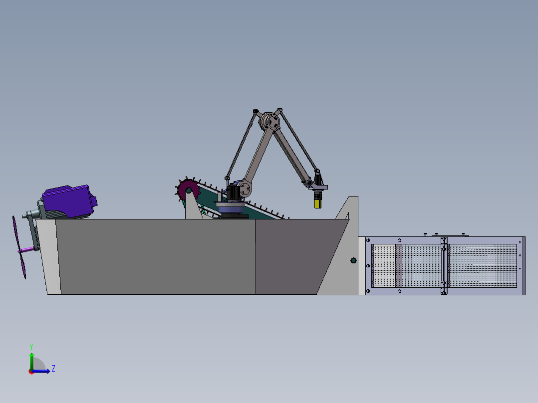 水面垃圾清理机械手左视图