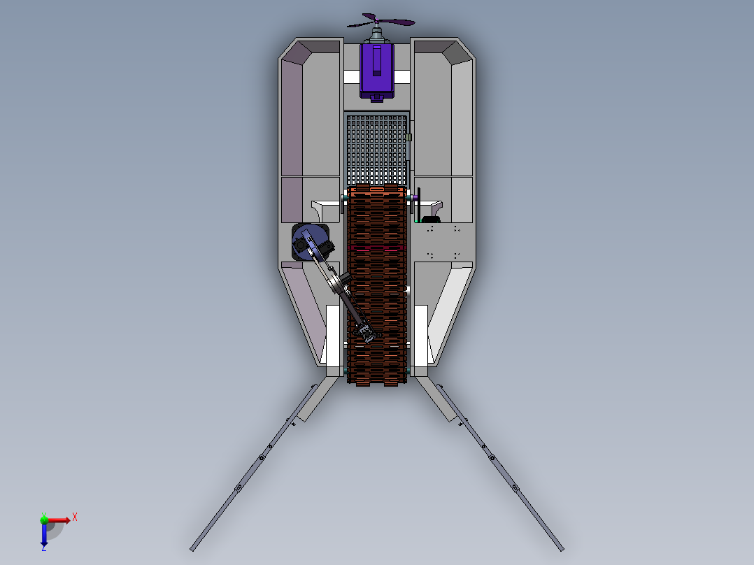 水面垃圾清理机械手俯视图