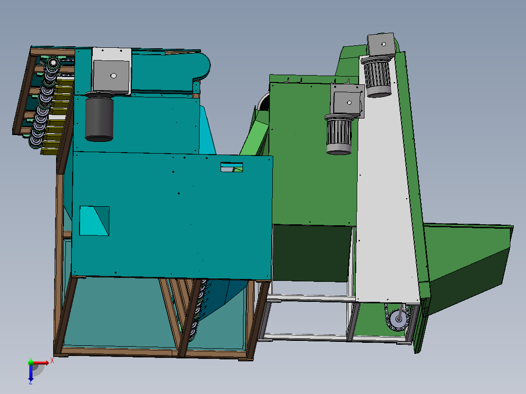 有机蔬菜自动打包码料生产线sw17可编辑俯视图