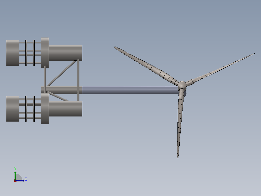 海上风力发电机左视图