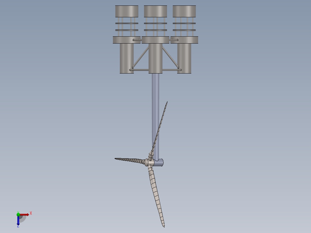 海上风力发电机俯视图