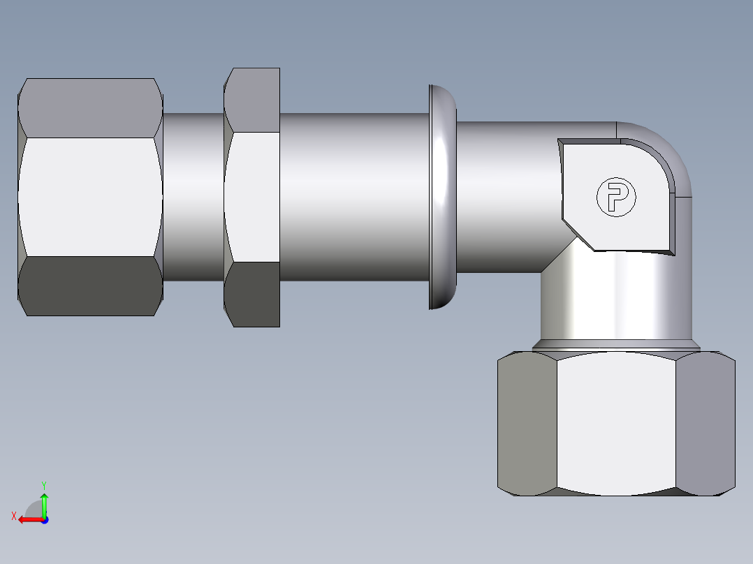 卡套式工业通用硬管接头EO_Bulkhead_elbow_WSV12ZL71后视图