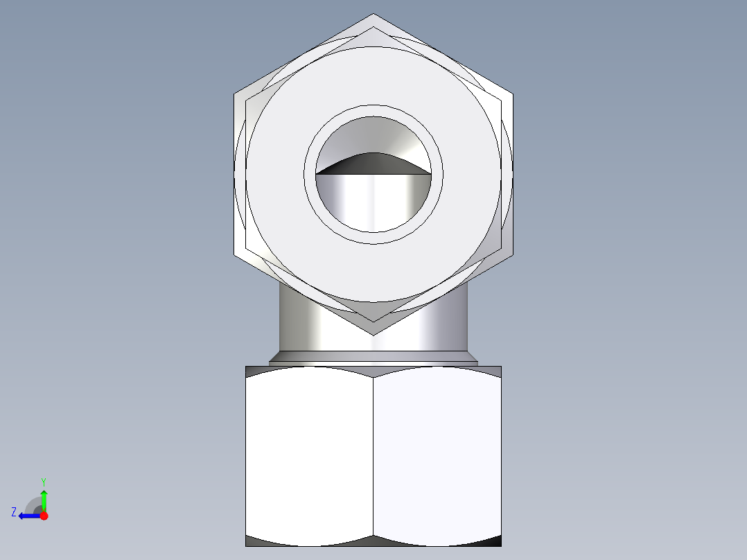 卡套式工业通用硬管接头EO_Bulkhead_elbow_WSV12ZL71右视图