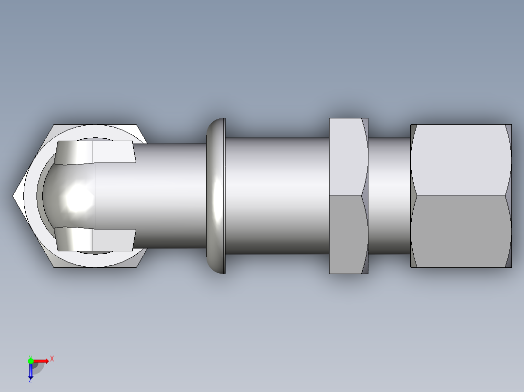 卡套式工业通用硬管接头EO_Bulkhead_elbow_WSV12ZL71俯视图