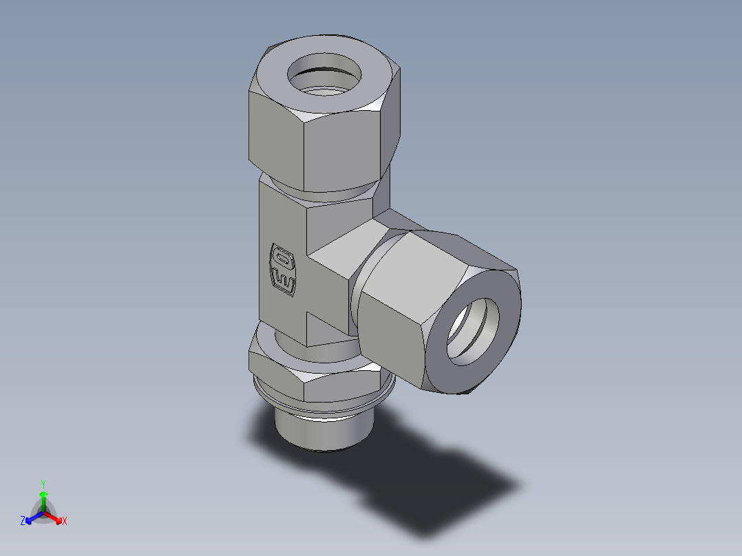 卡套式工业通用硬管接头EO_Adjustable_locknut_run_tee_LEE12LMORCF