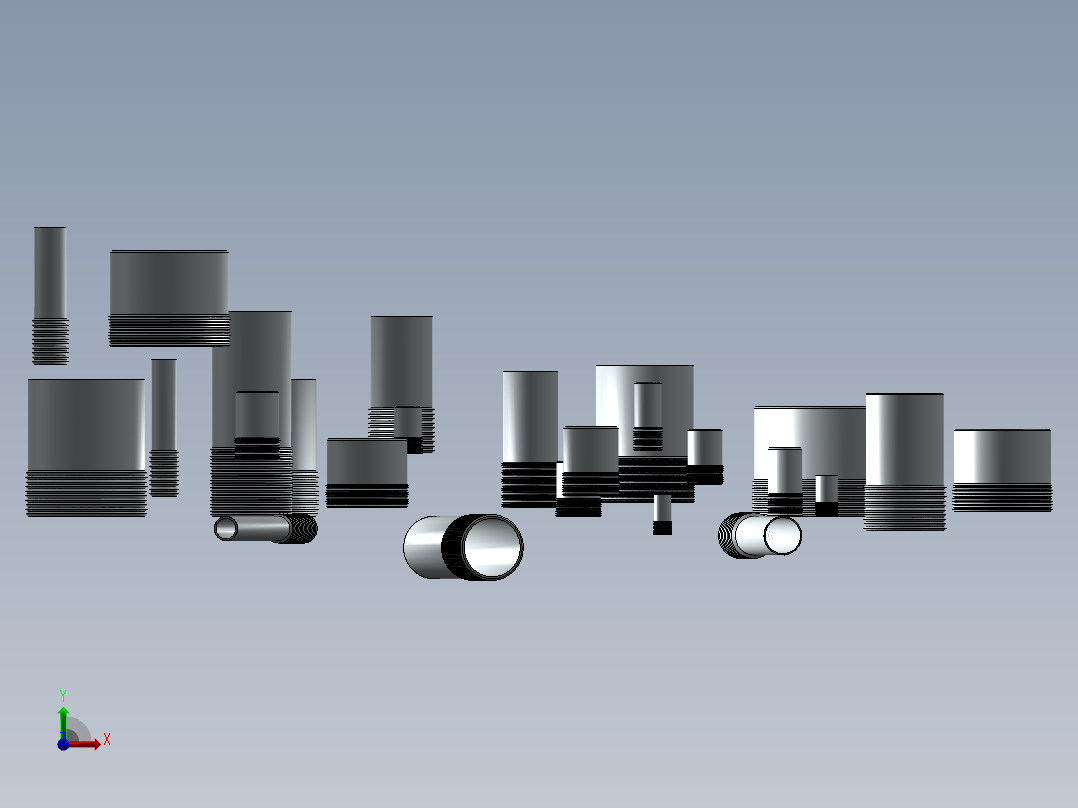 半螺纹接头前视图