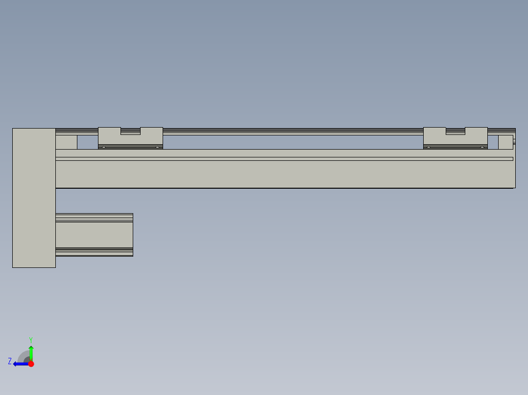 直线模组LHA6-S300-D-100W(16丝杆)设计图纸右视图