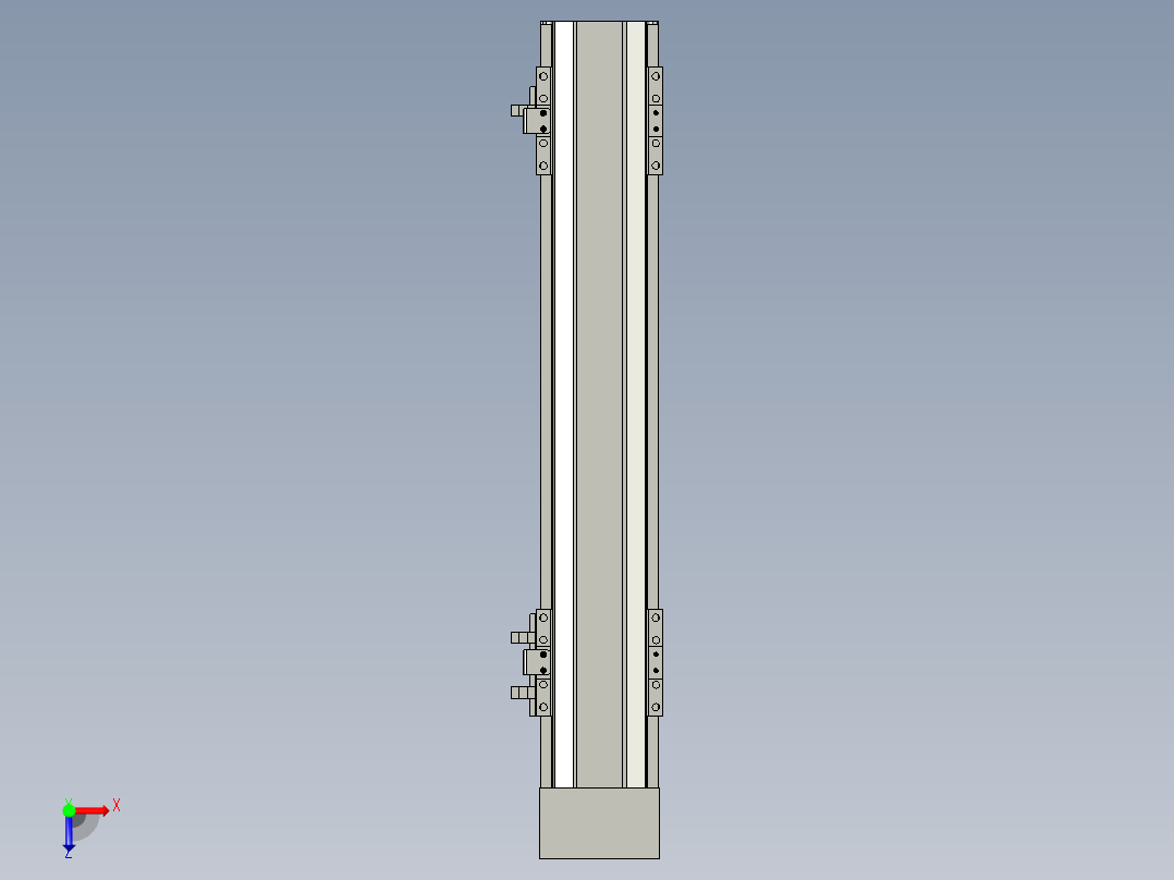 直线模组LHA6-S300-D-100W(16丝杆)设计图纸俯视图