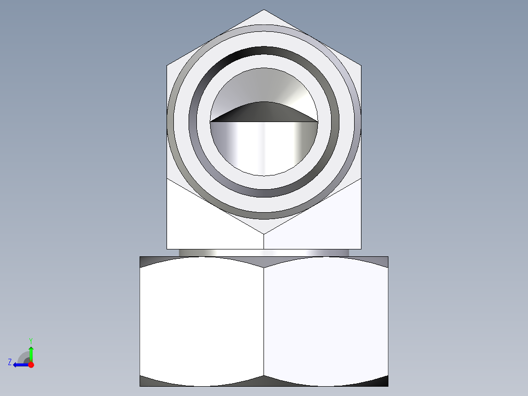 卡套式工业通用硬管接头EO_Swivel_nut_elbow_EW25SOMD71右视图