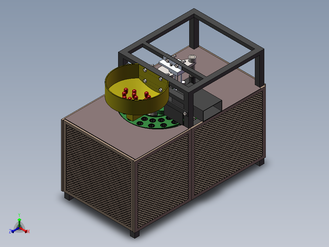 红枣去核机3d图纸+说明+仿真 SW非标设计 全自动红枣去核机3d模型正等轴测图