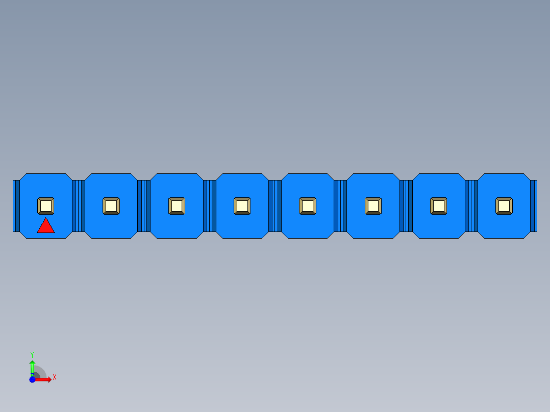 彩色公头100mil（2.54mm）系列-DS1021_blue_1x08p_100mil_Type43_rev1.0前视图