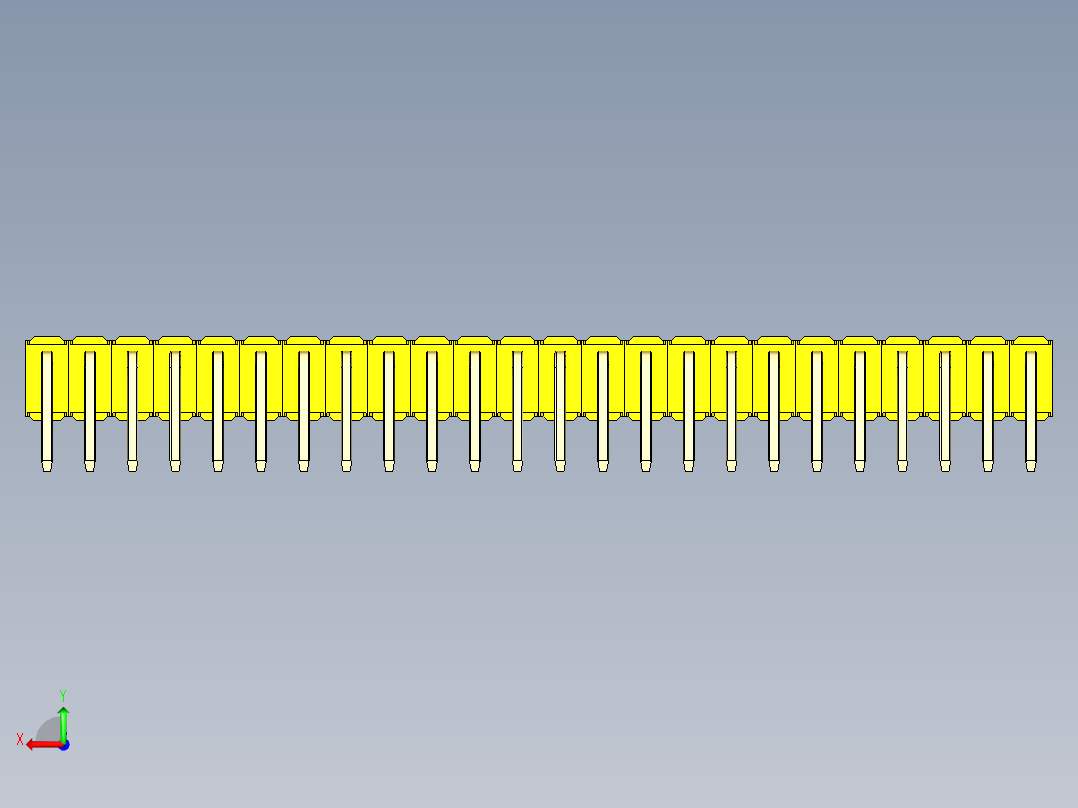 彩色公排针 100mil 2.54mm 系列-DS1022_yellow_2x24p_100mil_TypeD_rev1.0后视图
