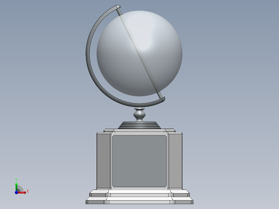 工程奖杯前视图