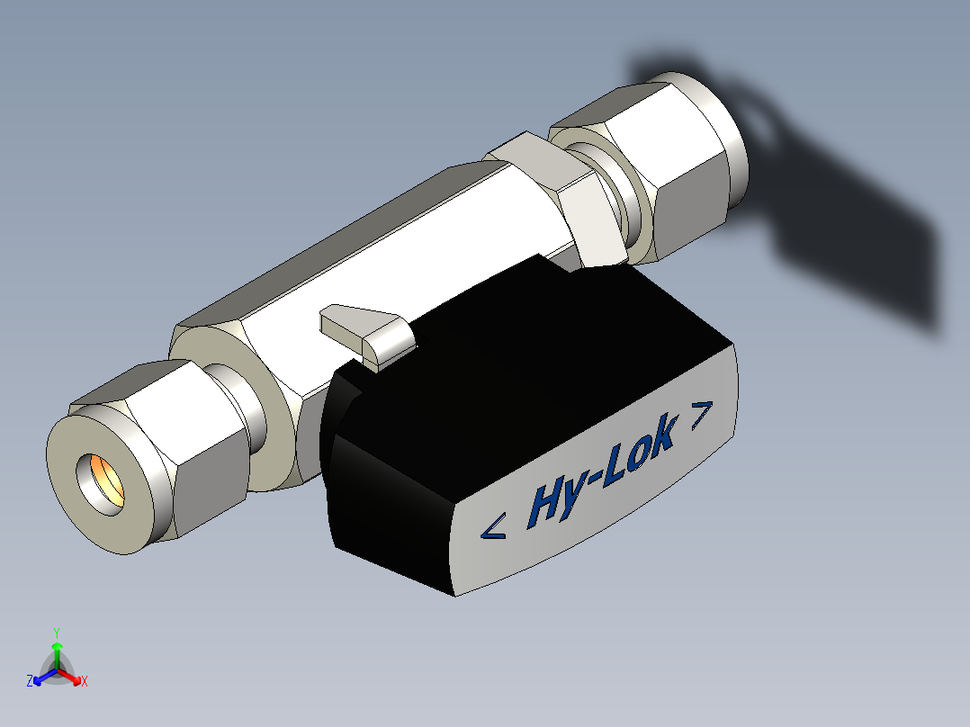 带锁球阀110P系列 1-4英寸正等轴测图